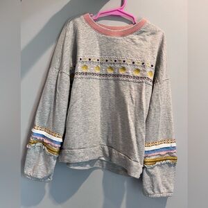 Matilda Jane Just Imagine Glittery French Terry Sweater Size 8 VGUC